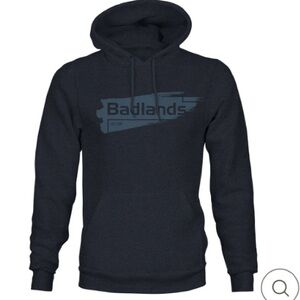 BADLANDS Men’s Navy Heather Swash Logo Hoodie | Size 3XL